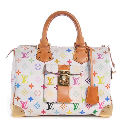 louis vuitton white multicolor speedy|speedy 30 louis vuitton bag.